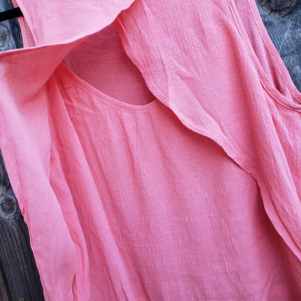 Free People Coral Ruffled Cross Front Top - Picture 3 of 7